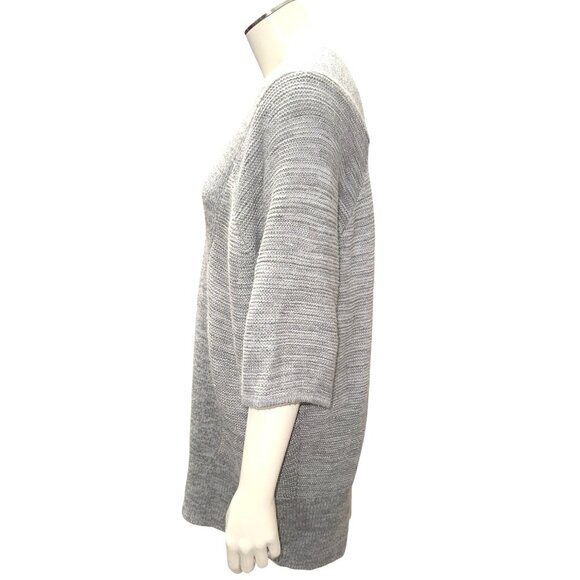APT9 Medium Gray Cardigan Open Front Lightweight Knit Drape Street Style BOHO - Picture 3 of 11